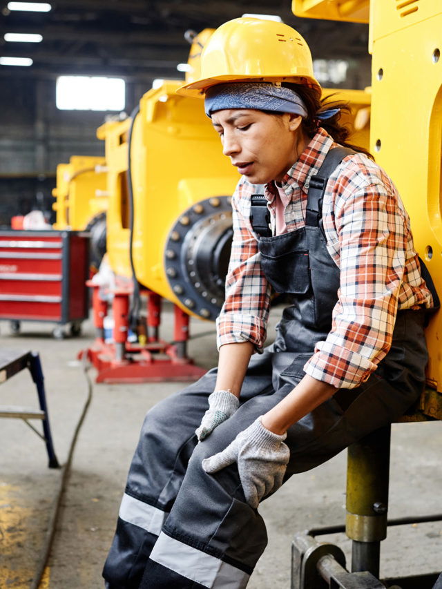 Injured worker with equipment